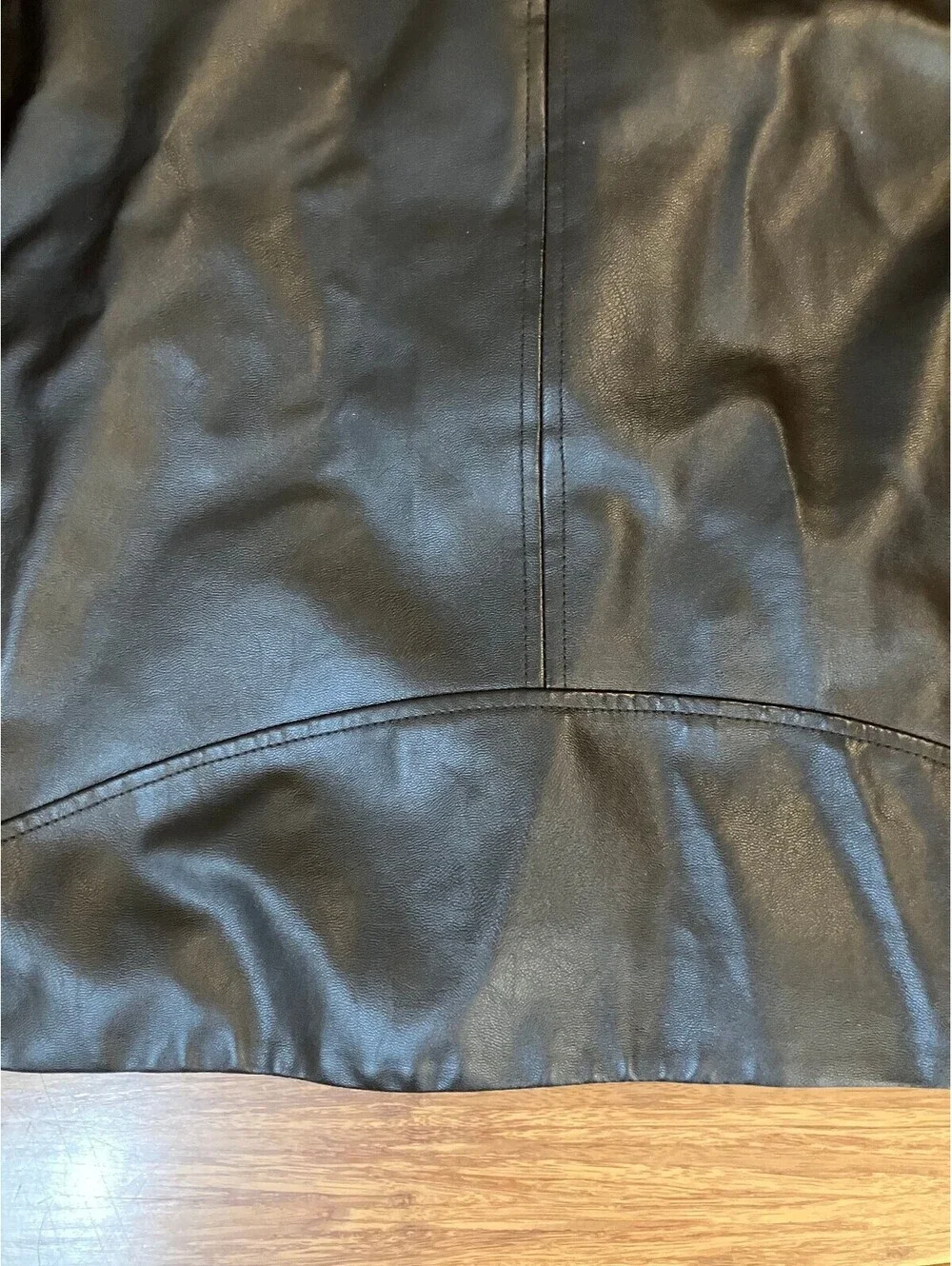J.Ferrar Mens XL Black Faux Moto Jacket Asymmetric Zip Biker Jacket